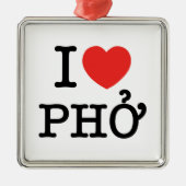 I Heart (Love) Pho Metalen Ornament (Voorkant)