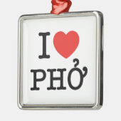 I Heart (Love) Pho Metalen Ornament (Links)