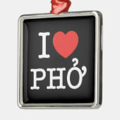 I Heart (Love) Pho Metalen Ornament (Links)