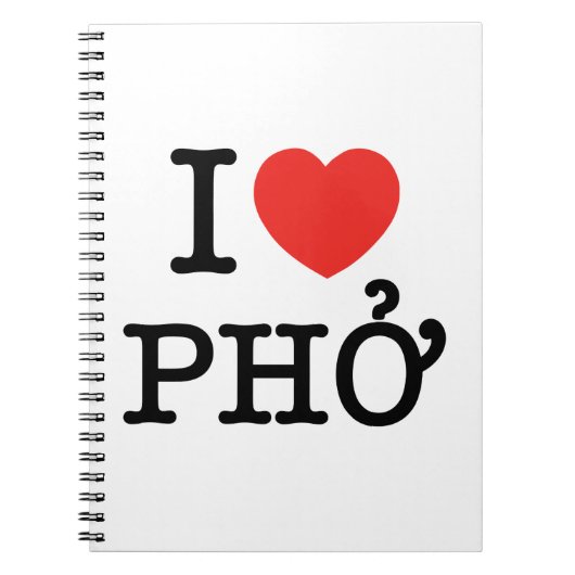 I Heart (Love) Pho Notitieboek (Voorkant)