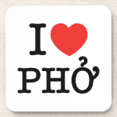 I Heart (Love) Pho Onderzetter (Voorkant)
