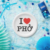 I Heart (Love) Pho Papieren Bordje (Feest)