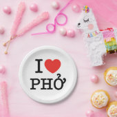 I Heart (Love) Pho Papieren Bordje (Feest)