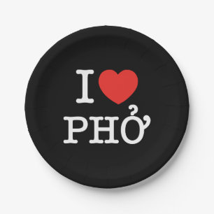 I Heart (Love) Pho Papieren Bordje