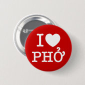I Heart (Love) Pho Ronde Button 5,7 Cm (Voorkant /achterkant)