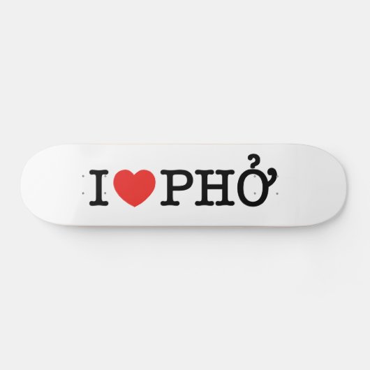 I Heart (Love) Pho Skateboard (Horizontaal)