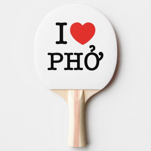 I Heart (Love) Pho Tafeltennisbatje (Voorkant)