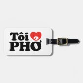 I Heart (Love) Pho (Tôi ❤ PHỞ) Vietnamese taal Bagagelabel (Voorkant horizontaal)
