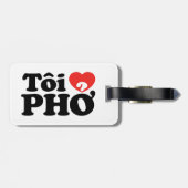 I Heart (Love) Pho (Tôi ❤ PHỞ) Vietnamese taal Bagagelabel (Achterkant horizontaal)