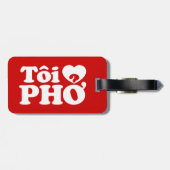 I Heart (Love) Pho (Tôi ❤ PHỞ) Vietnamese taal Bagagelabel (Achterkant horizontaal)