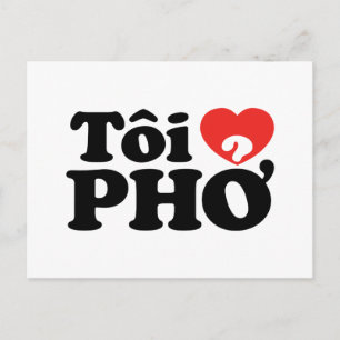 I Heart (Love) Pho (Tôi ❤ PHỞ) Vietnamese taal Briefkaart