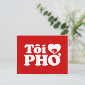I Heart (Love) Pho (Tôi ❤ PHỞ) Vietnamese taal Briefkaart (Staand voorkant)