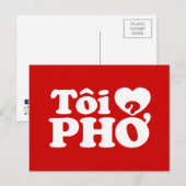 I Heart (Love) Pho (Tôi ❤ PHỞ) Vietnamese taal Briefkaart (Voorkant / Achterkant)