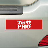 I Heart (Love) Pho (Tôi ❤ PHỞ) Vietnamese taal Bumpersticker (Op auto)