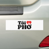 I Heart (Love) Pho (Tôi ❤ PHỞ) Vietnamese taal Bumpersticker (Op auto)