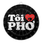 I Heart (Love) Pho (Tôi ❤ PHỞ) Vietnamese taal Dartbord (Voorkant)