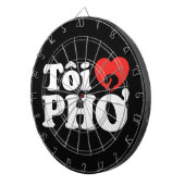 I Heart (Love) Pho (Tôi ❤ PHỞ) Vietnamese taal Dartbord (Voorkant Rechts)