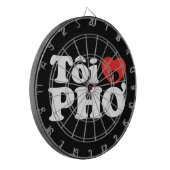 I Heart (Love) Pho (Tôi ❤ PHỞ) Vietnamese taal Dartbord (Voorkant Links)
