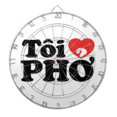 I Heart (Love) Pho (Tôi ❤ PHỞ) Vietnamese taal Dartbord (Voorkant)