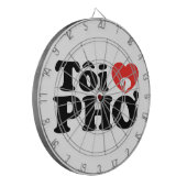 I Heart (Love) Pho (Tôi ❤ PHỞ) Vietnamese taal Dartbord (Voorkant Links)