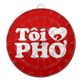 I Heart (Love) Pho (Tôi ❤ PHỞ) Vietnamese taal Dartbord (Voorkant)