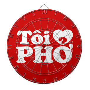 I Heart (Love) Pho (Tôi ❤ PHỞ) Vietnamese taal Dartbord
