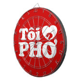 I Heart (Love) Pho (Tôi ❤ PHỞ) Vietnamese taal Dartbord (Voorkant Rechts)