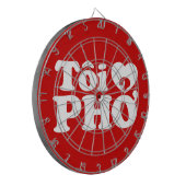 I Heart (Love) Pho (Tôi ❤ PHỞ) Vietnamese taal Dartbord (Voorkant Links)