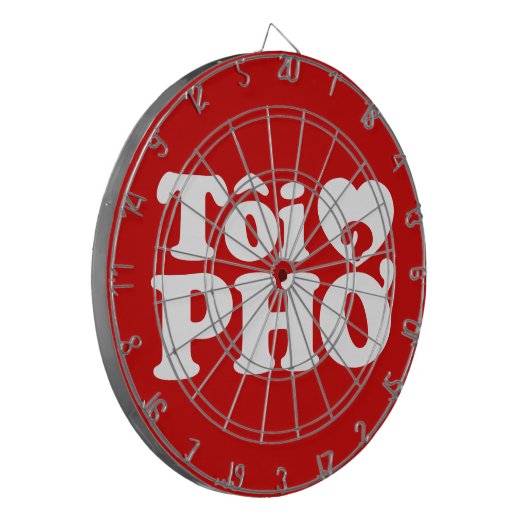 I Heart (Love) Pho (Tôi ❤ PHỞ) Vietnamese taal Dartbord (Voorkant Links)