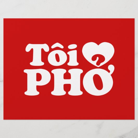 I Heart (Love) Pho (Tôi ❤ PHỞ) Vietnamese taal Flyer (Voorkant)