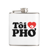 I Heart (Love) Pho (Tôi ❤ PHỞ) Vietnamese taal Heupfles (Voorkant)