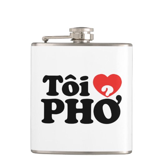 I Heart (Love) Pho (Tôi ❤ PHỞ) Vietnamese taal Heupfles (Voorkant)