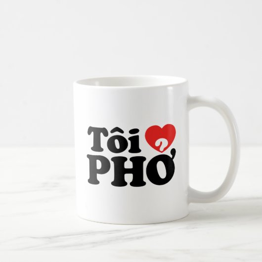 I Heart (Love) Pho (Tôi ❤ PHỞ) Vietnamese taal Koffiemok (Rechts)