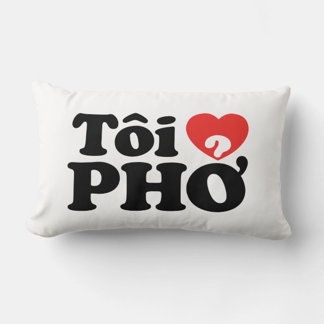 I Heart (Love) Pho (Tôi ❤ PHỞ) Vietnamese taal Kussen (Voorkant)