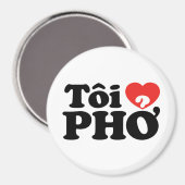 I Heart (Love) Pho (Tôi ❤ PHỞ) Vietnamese taal Magneet (Voorkant / Achterkant)