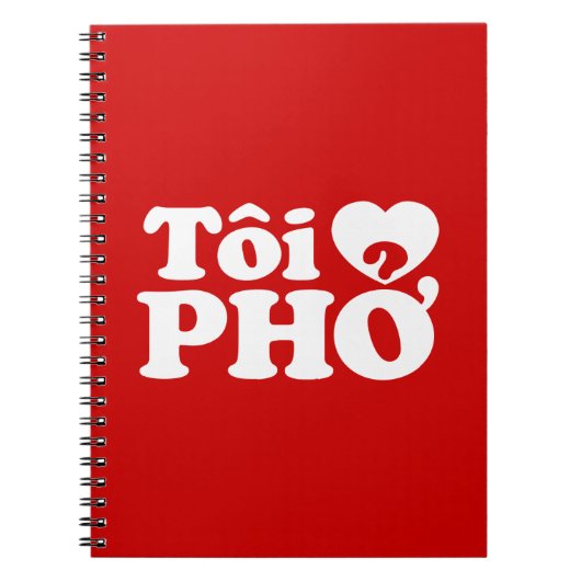 I Heart (Love) Pho (Tôi ❤ PHỞ) Vietnamese taal Notitieboek (Voorkant)