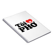 I Heart (Love) Pho (Tôi ❤ PHỞ) Vietnamese taal Notitieboek (Rechterzijde)