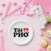 I Heart (Love) Pho (Tôi ❤ PHỞ) Vietnamese taal Papieren Bordje (Feest)