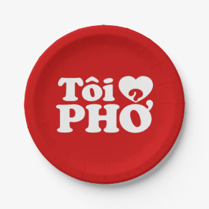 I Heart (Love) Pho (Tôi ❤ PHỞ) Vietnamese taal Papieren Bordje
