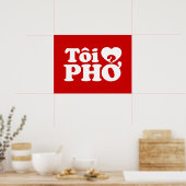 I Heart (Love) Pho (Tôi ❤ PHỞ) Vietnamese taal Poster (Keuken)
