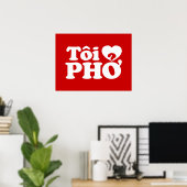 I Heart (Love) Pho (Tôi ❤ PHỞ) Vietnamese taal Poster (Thuiskantoor)
