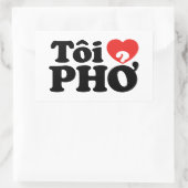 I Heart (Love) Pho (Tôi ❤ PHỞ) Vietnamese taal Rechthoekige Sticker (Tas)