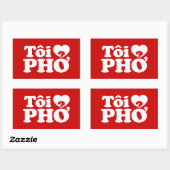 I Heart (Love) Pho (Tôi ❤ PHỞ) Vietnamese taal Rechthoekige Sticker (Vel)