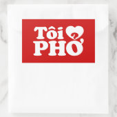 I Heart (Love) Pho (Tôi ❤ PHỞ) Vietnamese taal Rechthoekige Sticker (Tas)