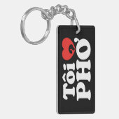 I Heart (Love) Pho (Tôi ❤ PHỞ) Vietnamese taal Sleutelhanger (Voorkant Links)