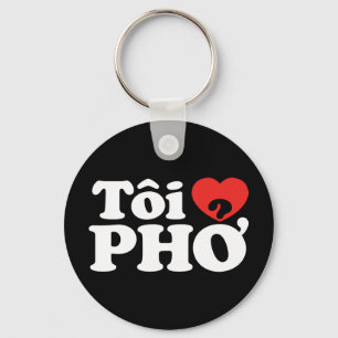 I Heart (Love) Pho (Tôi ❤ PHỞ) Vietnamese taal Sleutelhanger