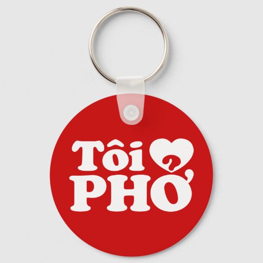 I Heart (Love) Pho (Tôi ❤ PHỞ) Vietnamese taal Sleutelhanger (Voorkant)