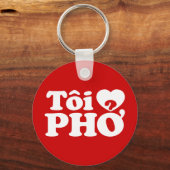I Heart (Love) Pho (Tôi ❤ PHỞ) Vietnamese taal Sleutelhanger (Voorkant)