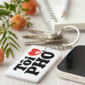 I Heart (Love) Pho (Tôi ❤ PHỞ) Vietnamese taal Sleutelhanger (Voorkant Rechts)