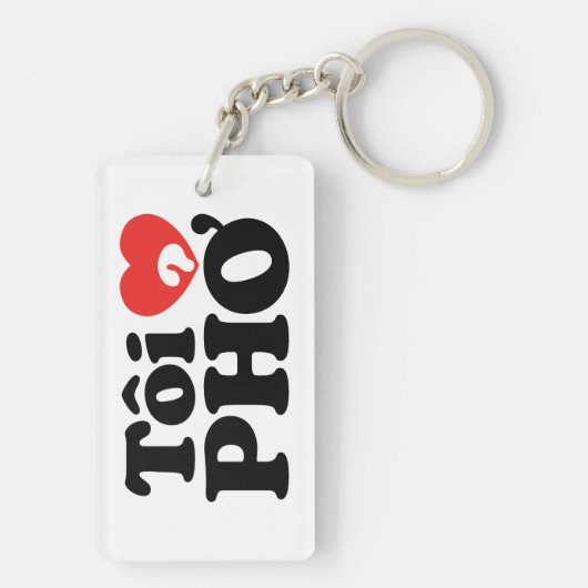 I Heart (Love) Pho (Tôi ❤ PHỞ) Vietnamese taal Sleutelhanger (achterkant)